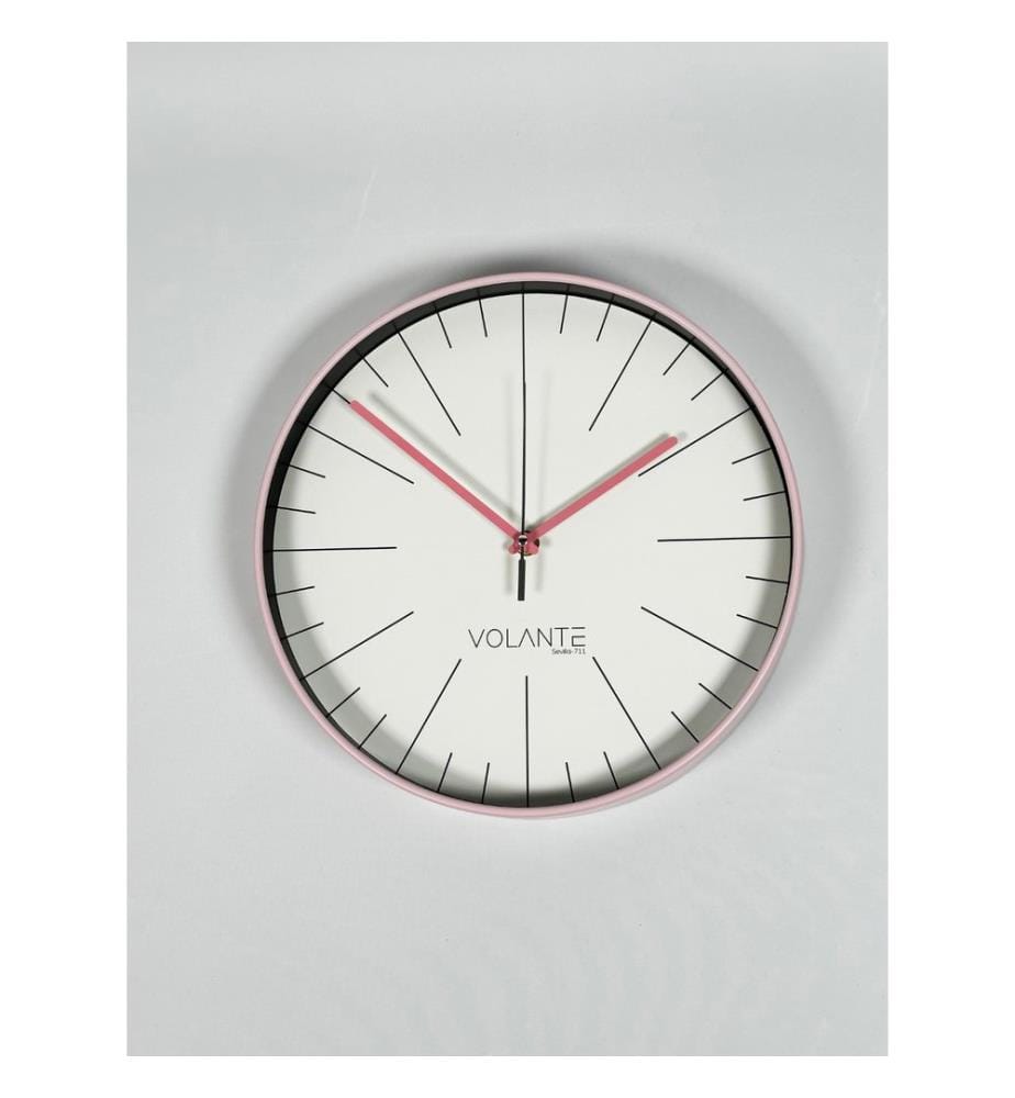 Decorative Wall Clock, Pink, 100% PLASTIC