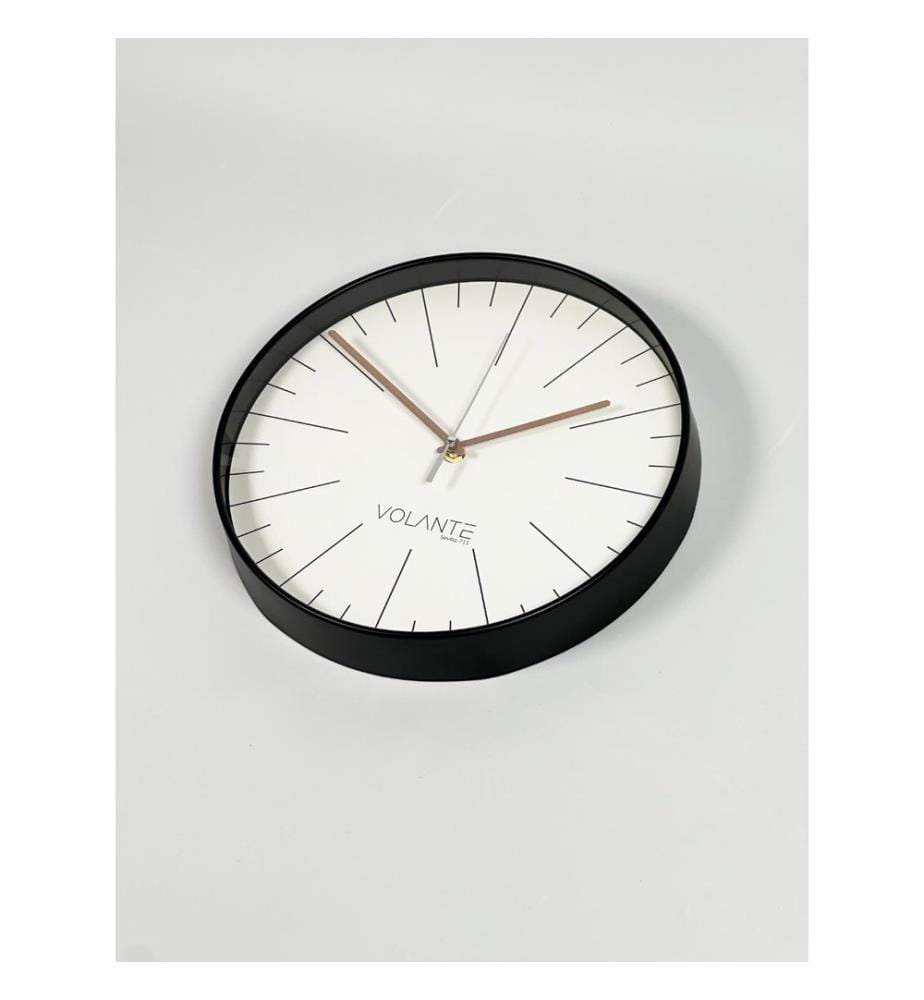 Decorative Wall Clock, Black, Bronze, 100% PLASTIC