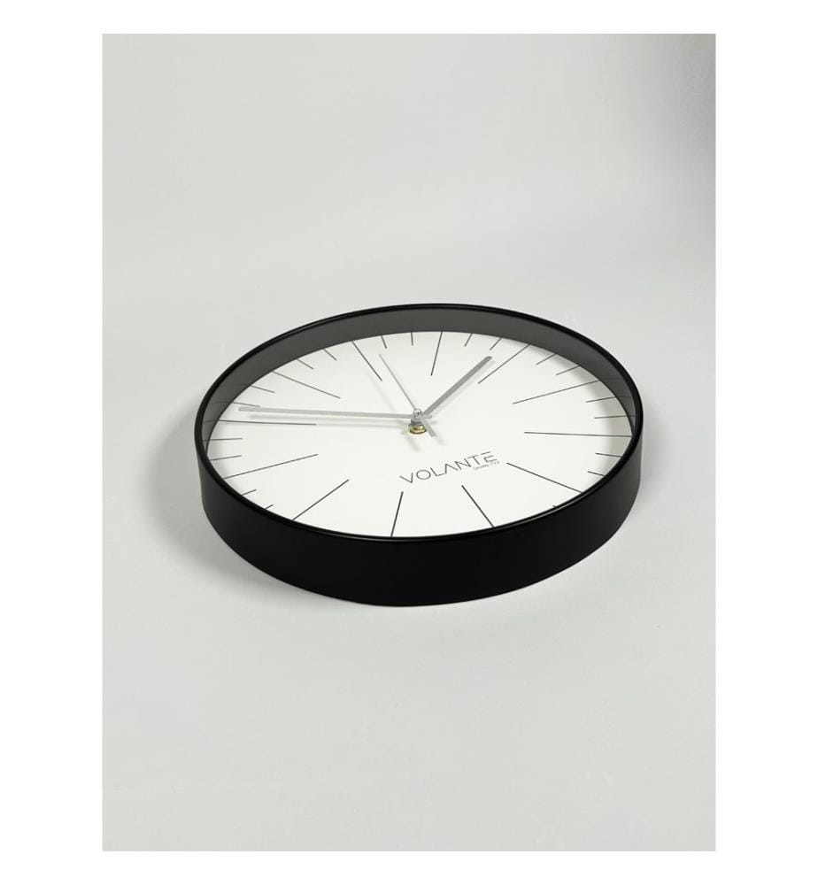 Decorative Wall Clock, Black, 100% PLASTIC