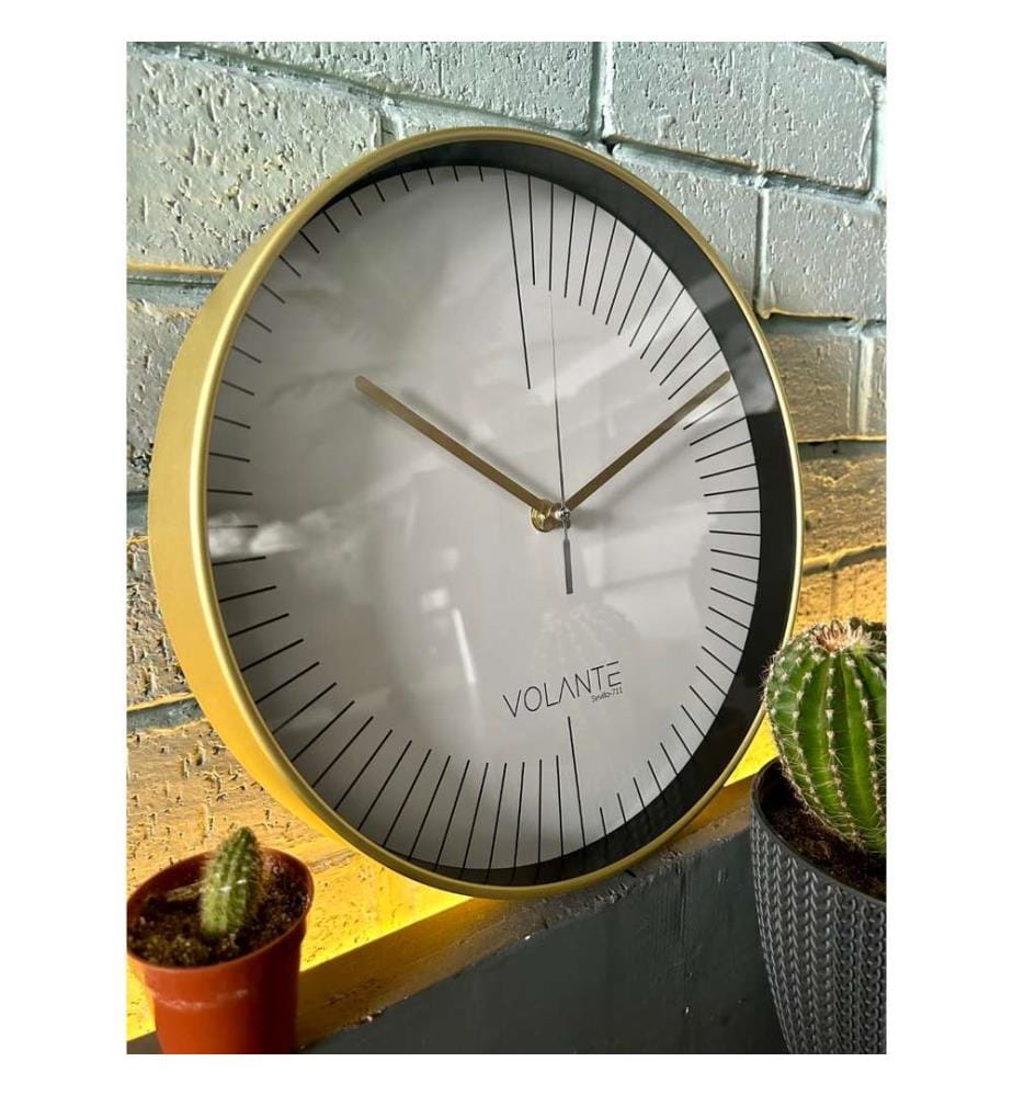 Decorative Wall Clock, Gold, 100% PLASTIC