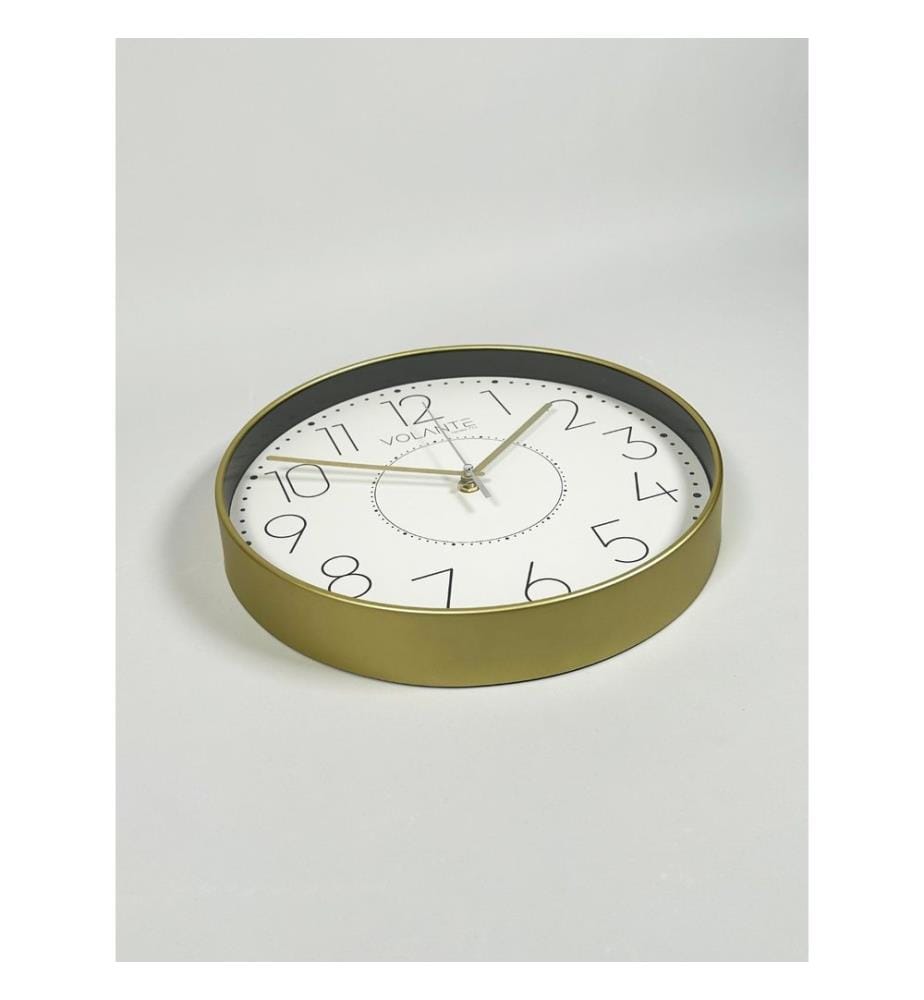 Decorative Wall Clock, Gold, 100% PLASTIC