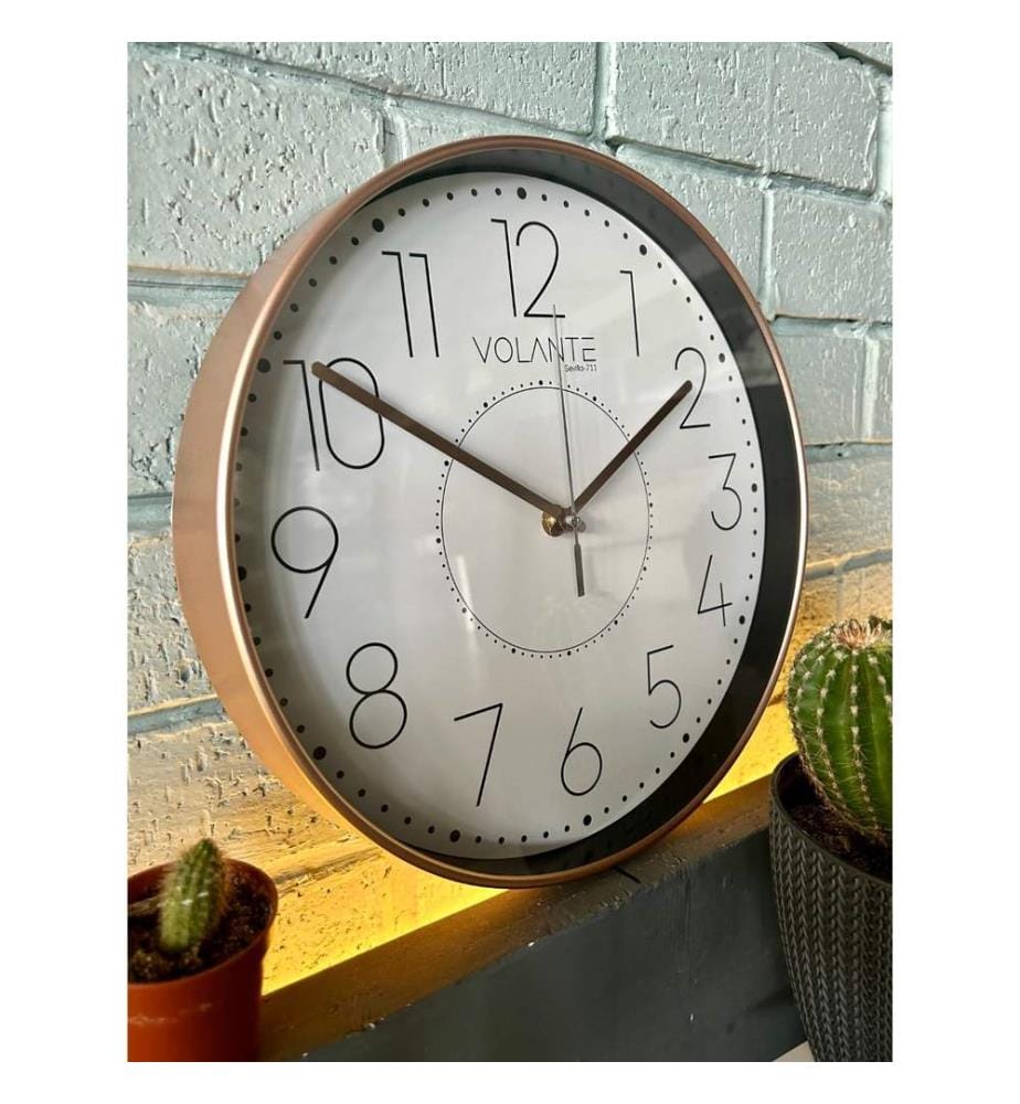 Decorative Wall Clock, Bronze, 100% PLASTIC