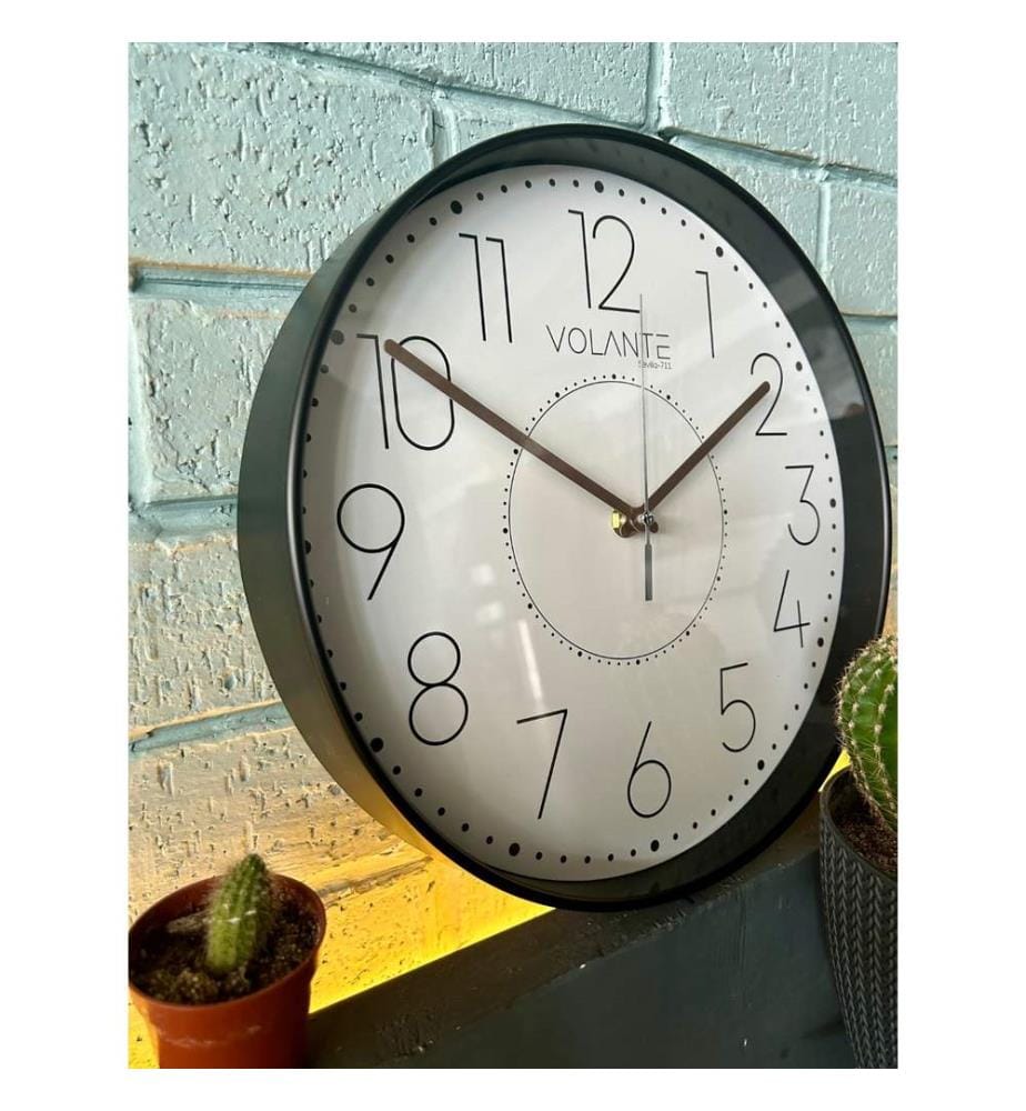 Decorative Wall Clock, Black, Bronze, 100% PLASTIC