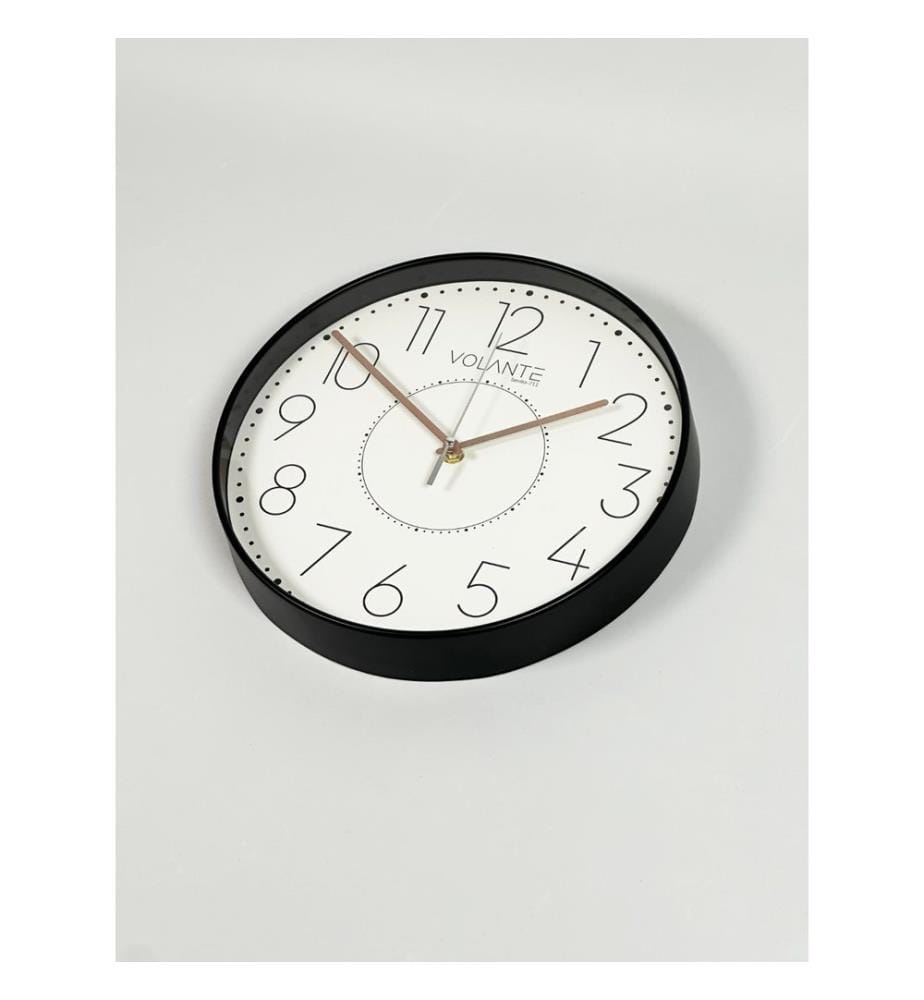 Decorative Wall Clock, Black, Bronze, 100% PLASTIC