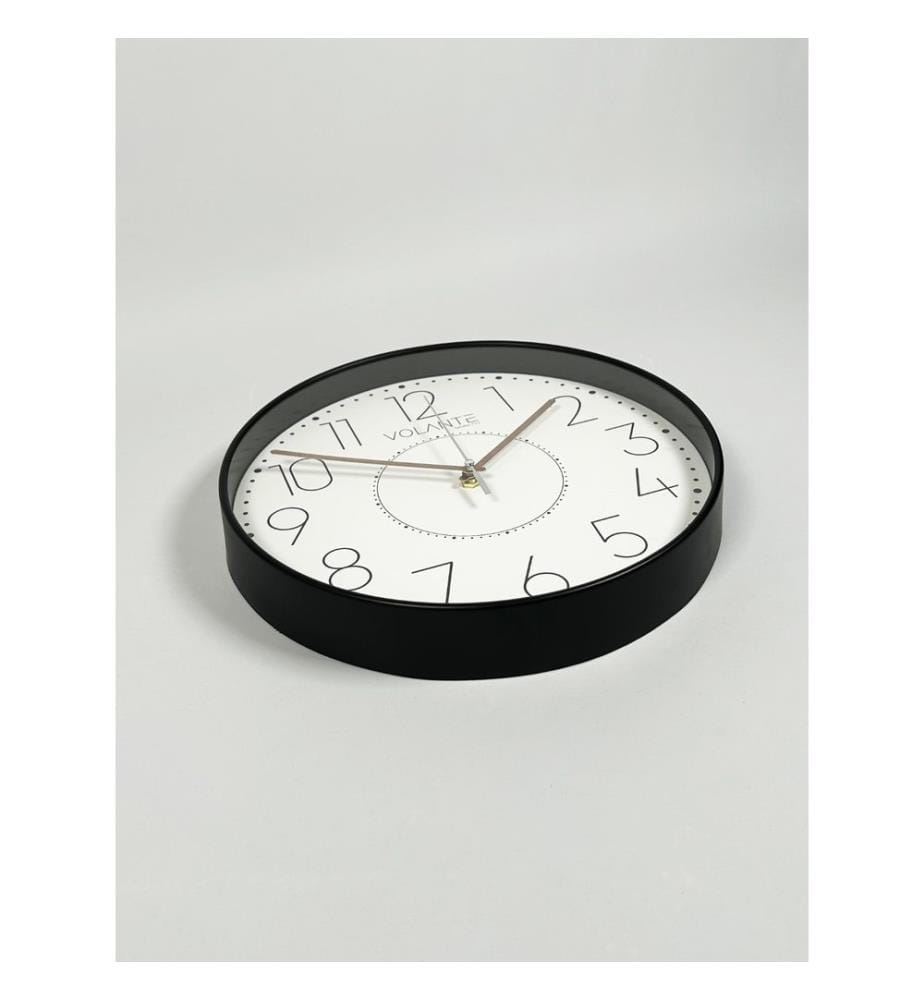 Decorative Wall Clock, Black, Bronze, 100% PLASTIC