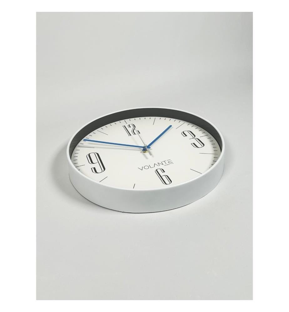 Decorative Wall Clock, White, Blue, 100% PLASTIC