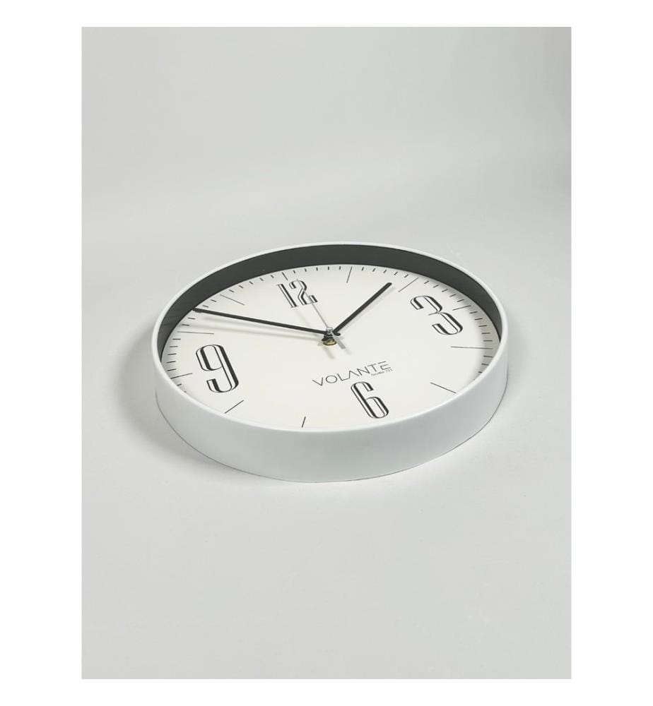 Decorative Wall Clock, White, Black, 100% PLASTIC