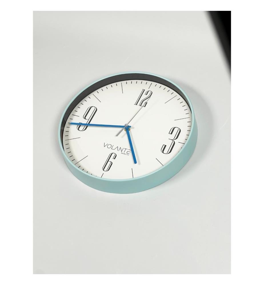 Decorative Wall Clock, Blue, 100% PLASTIC