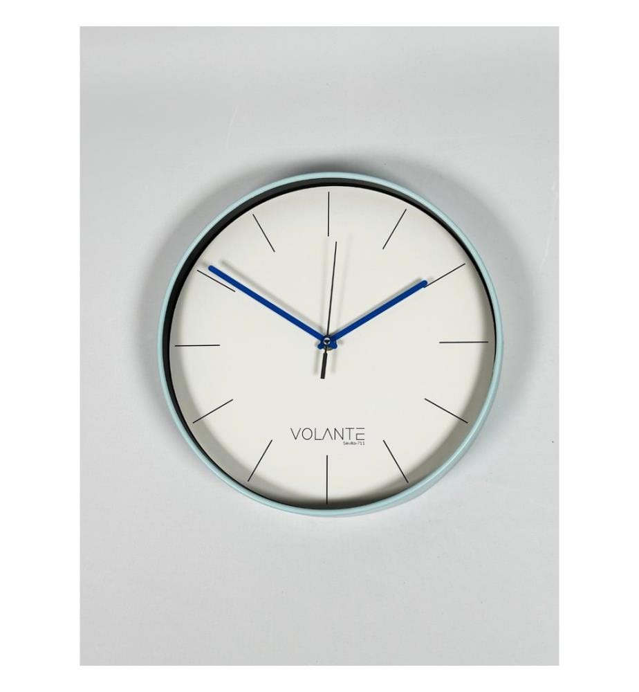 Decorative Wall Clock, Blue, 100% PLASTIC
