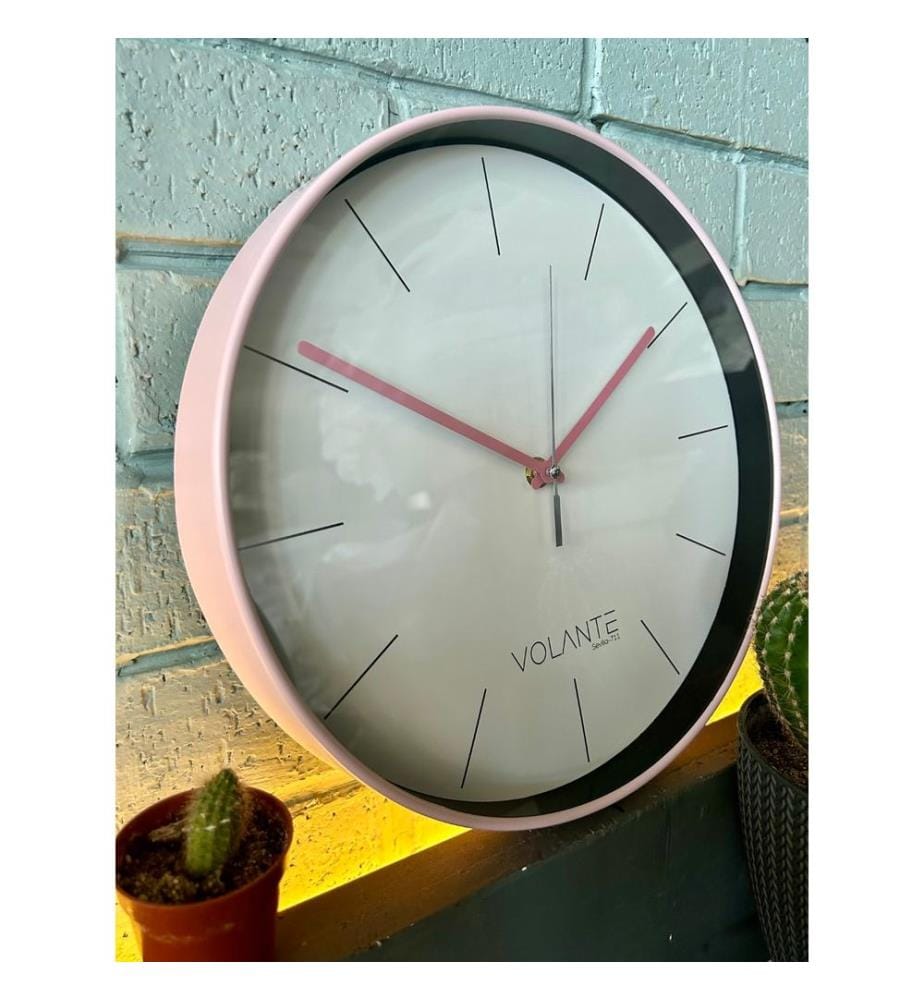 Decorative Wall Clock, Pink, 100% PLASTIC