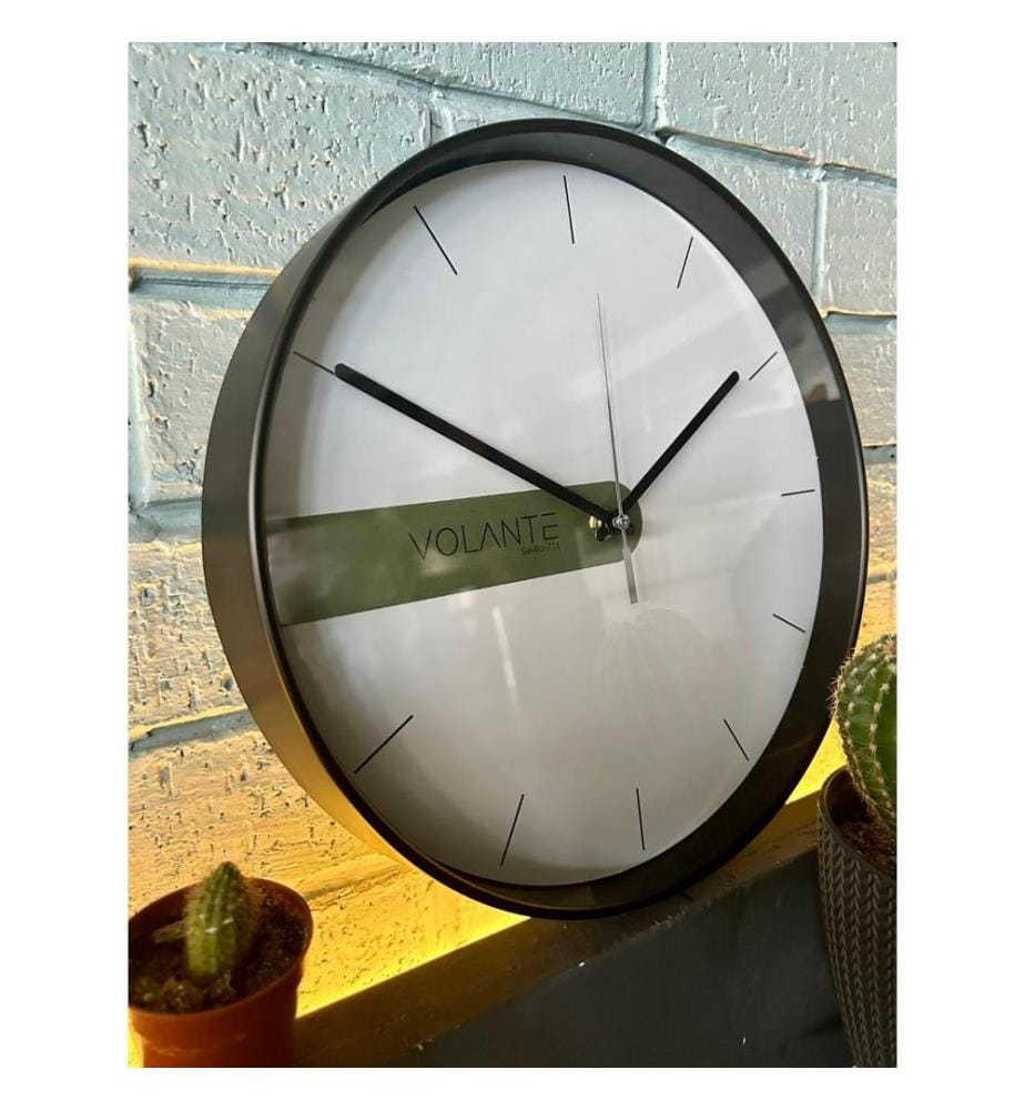 Decorative Wall Clock, Black, 100% PLASTIC