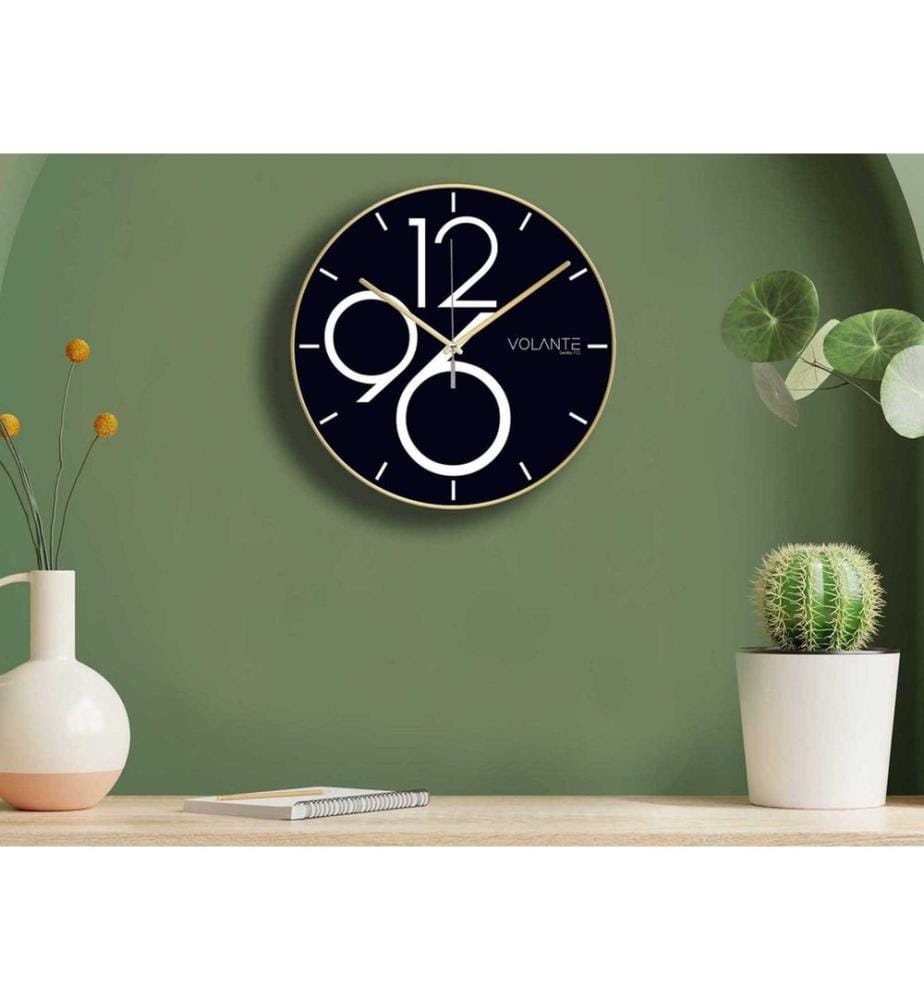 Decorative Wall Clock, Gold, 100% PLASTIC