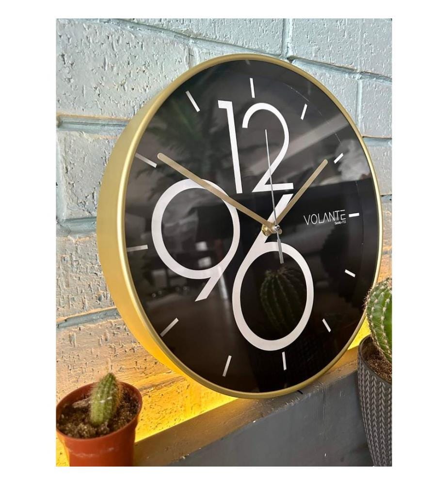 Decorative Wall Clock, Gold, 100% PLASTIC