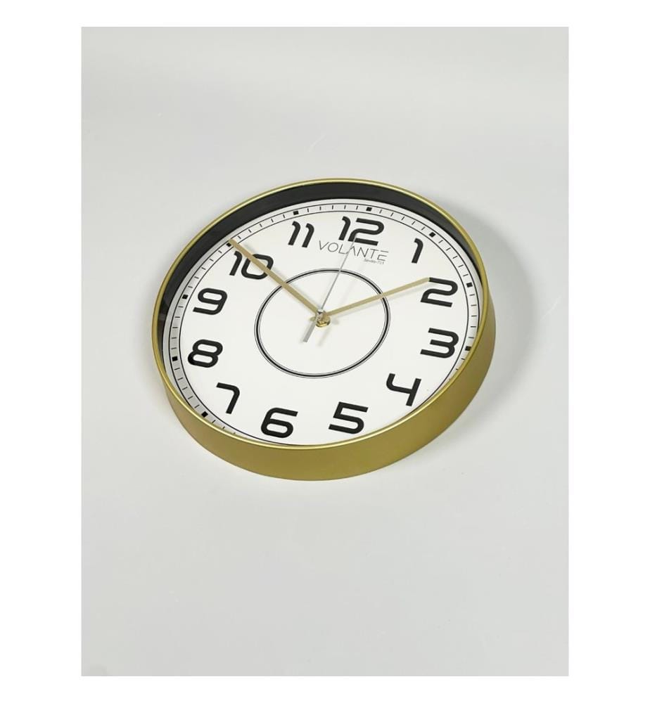 Decorative Wall Clock, Gold, 100% PLASTIC