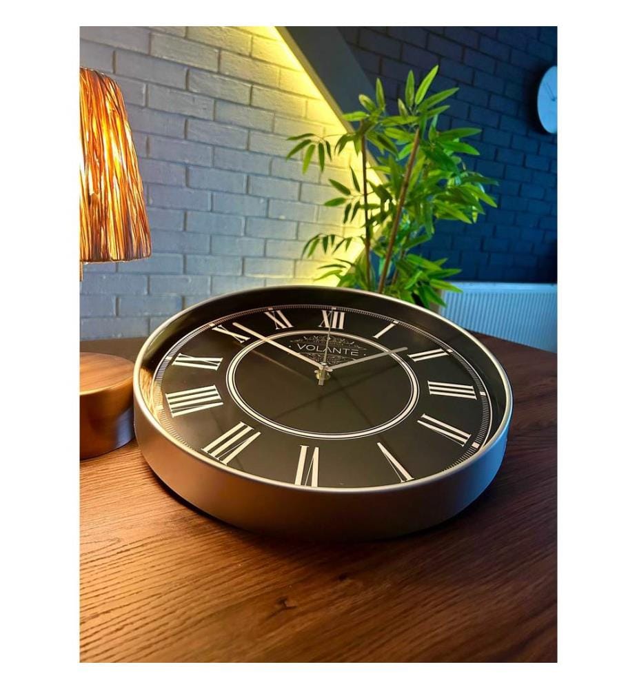 Decorative Wall Clock, Silver, 100% PLASTIC