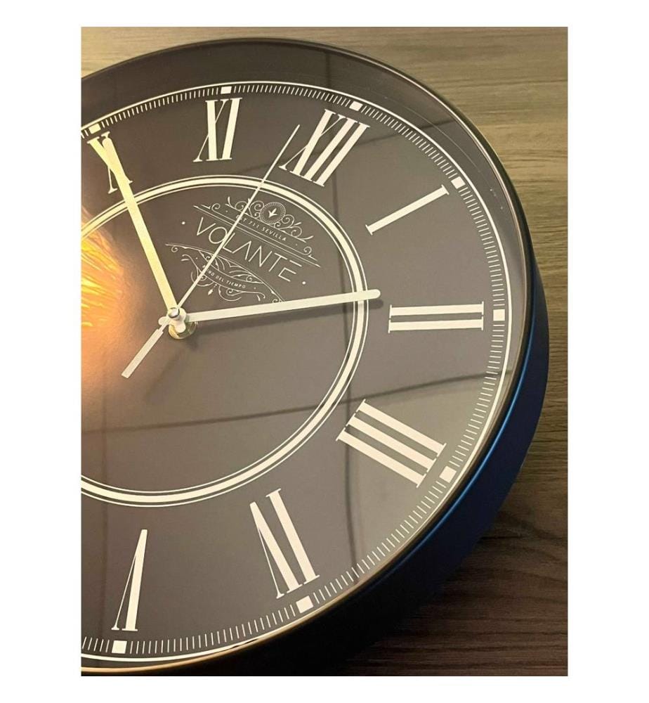 Decorative Wall Clock, Black, Silver, 100% PLASTIC