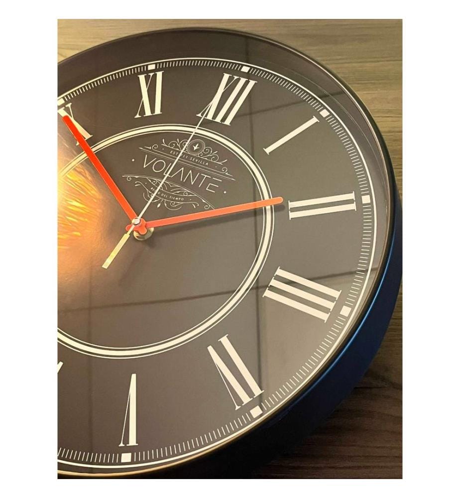 Decorative Wall Clock, Black, Red, 100% PLASTIC