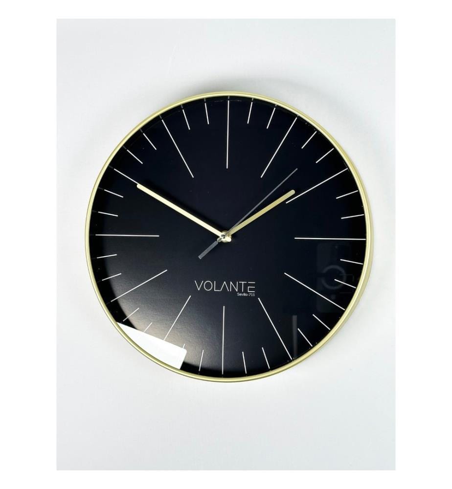 Horloge murale décorative, dorée, 100 % PLASTIQUE