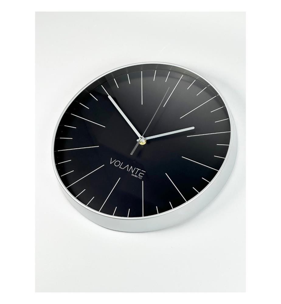 Decorative Wall Clock, Silver, 100% PLASTIC