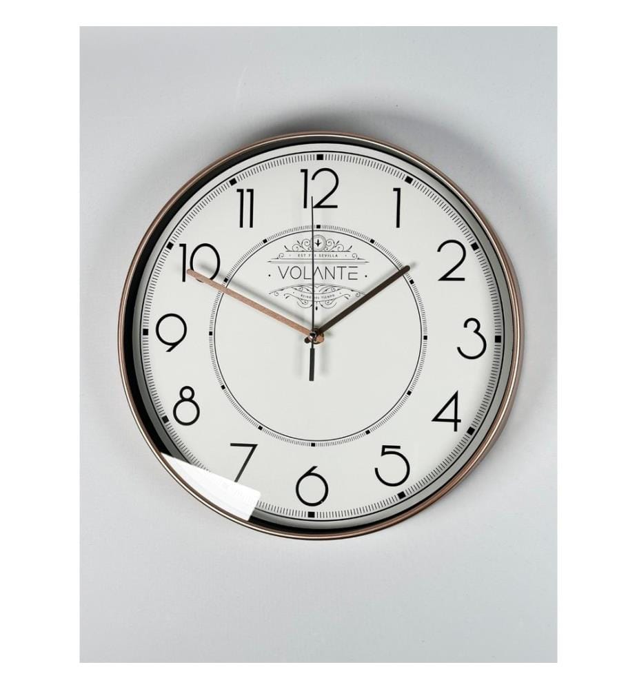 Decorative Wall Clock, Bronze, 100% PLASTIC