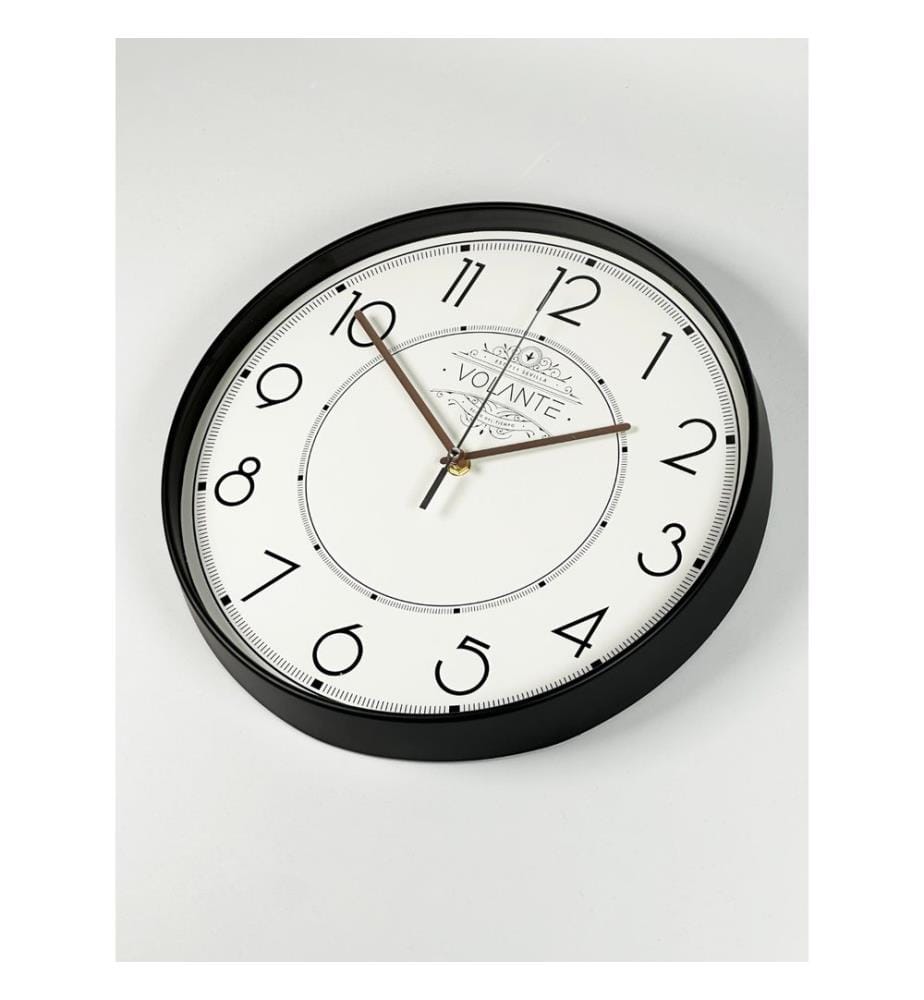 Decorative Wall Clock, Black, Bronze, 100% PLASTIC