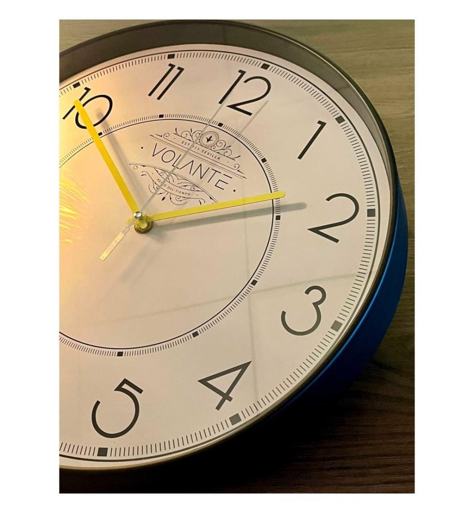 Decorative Wall Clock, Black, Yellow, 100% PLASTIC