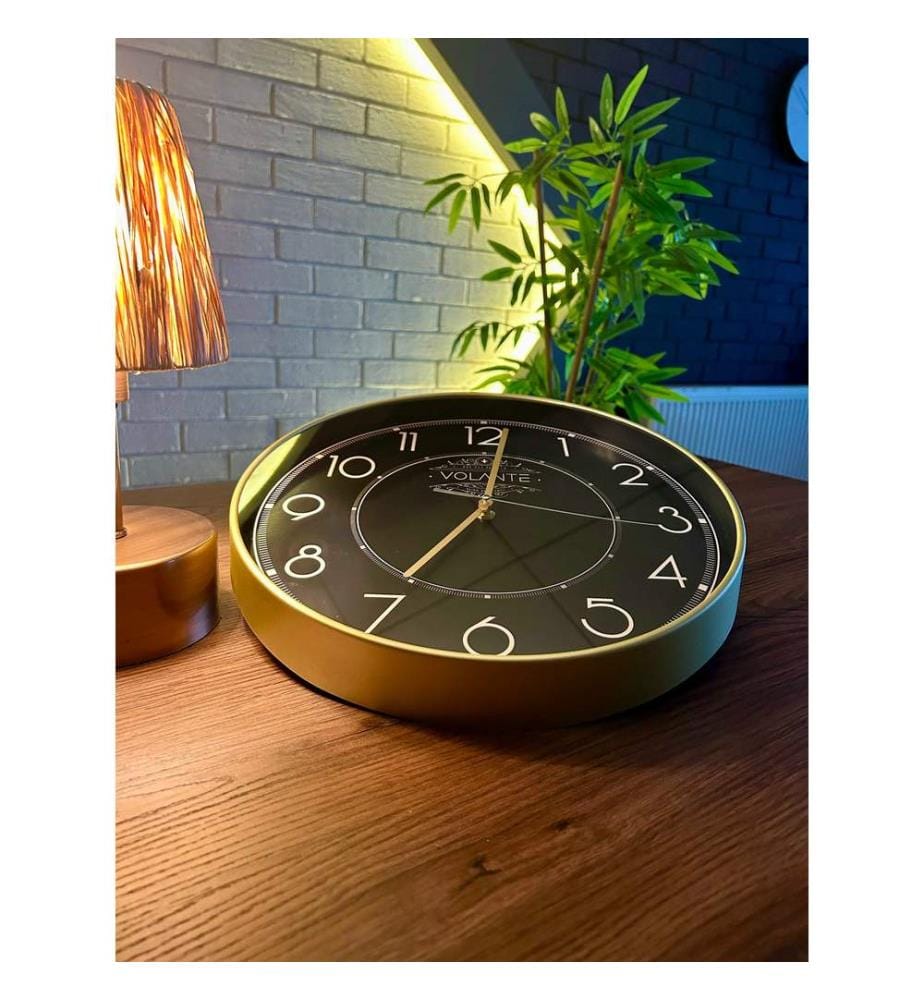 Decorative Wall Clock, Gold, 100% PLASTIC
