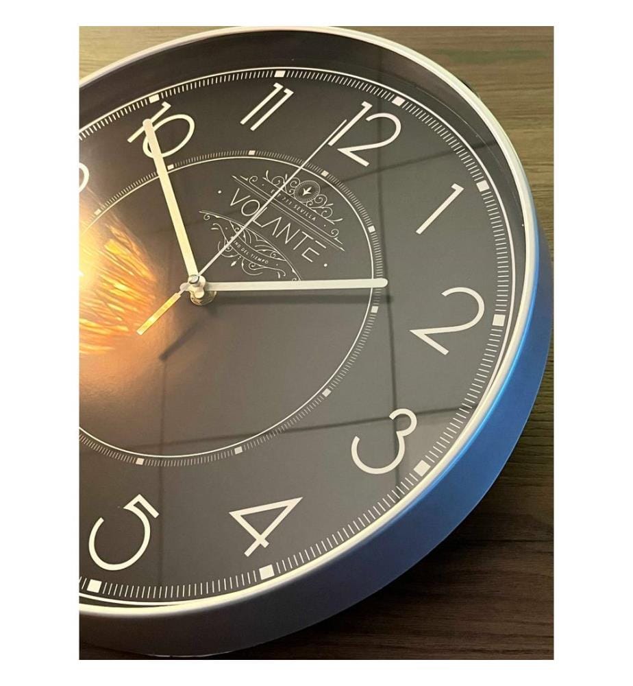 Decorative Wall Clock, Silver, 100% PLASTIC