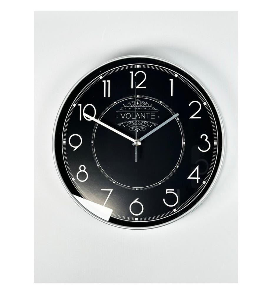 Decorative Wall Clock, Silver, 100% PLASTIC