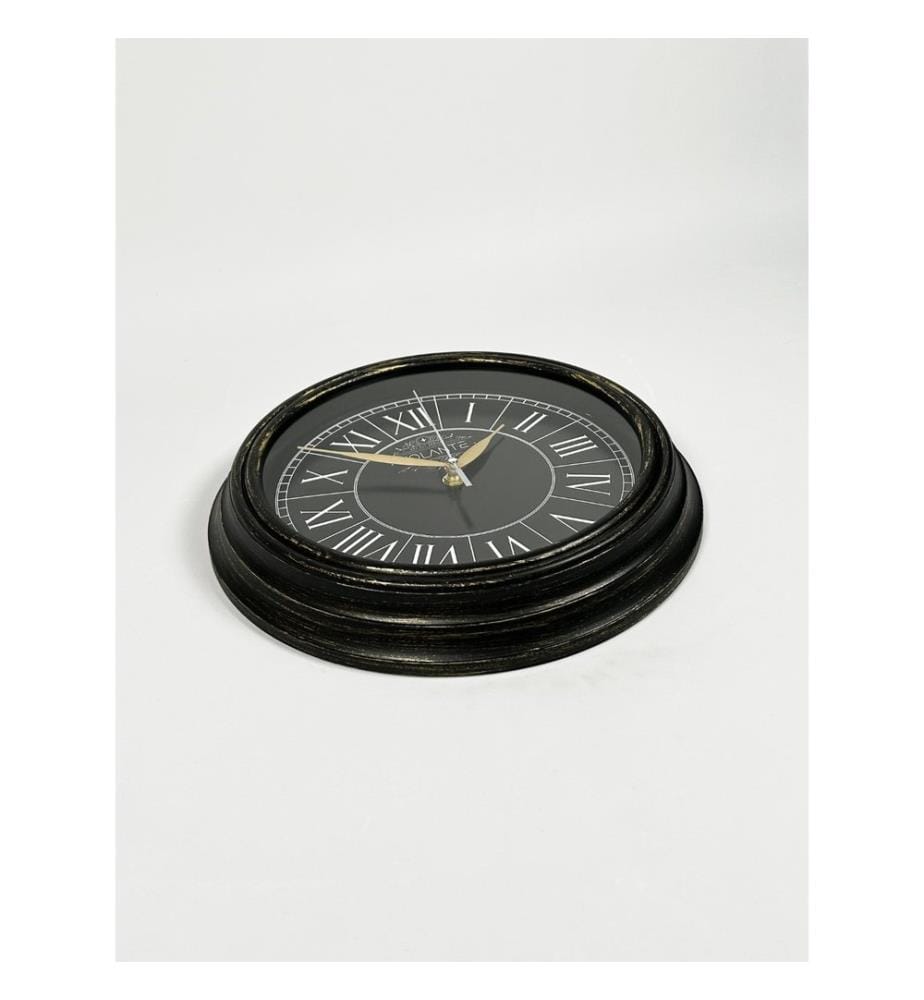 Decorative Wall Clock, Gold, Black, 100% PLASTIC