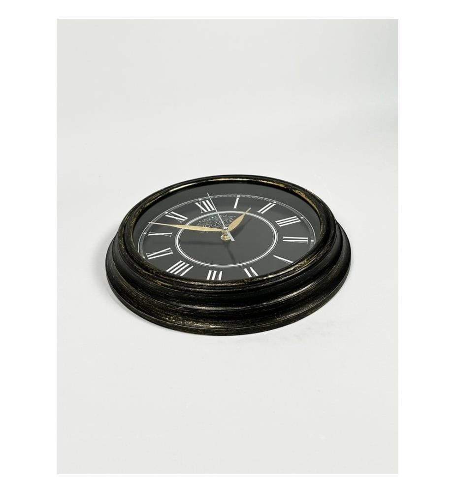 Decorative Wall Clock, Gold, Black, 100% PLASTIC