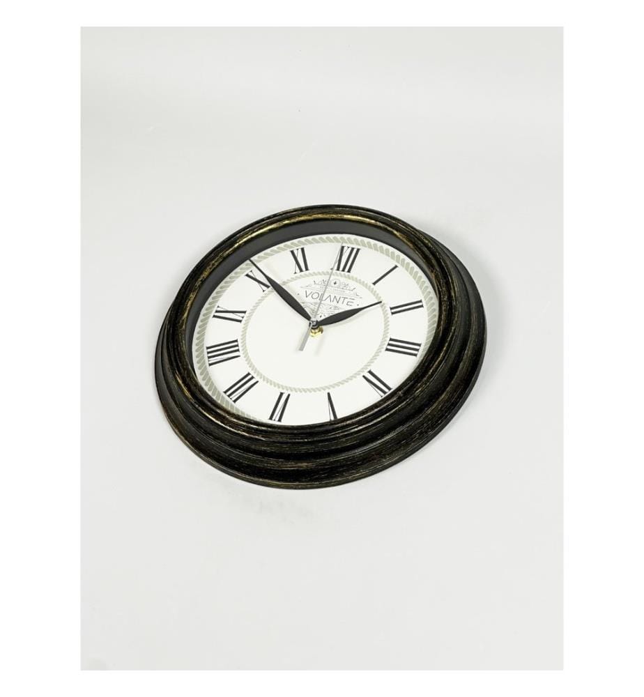 Decorative Wall Clock, Gold, Black, 100% PLASTIC
