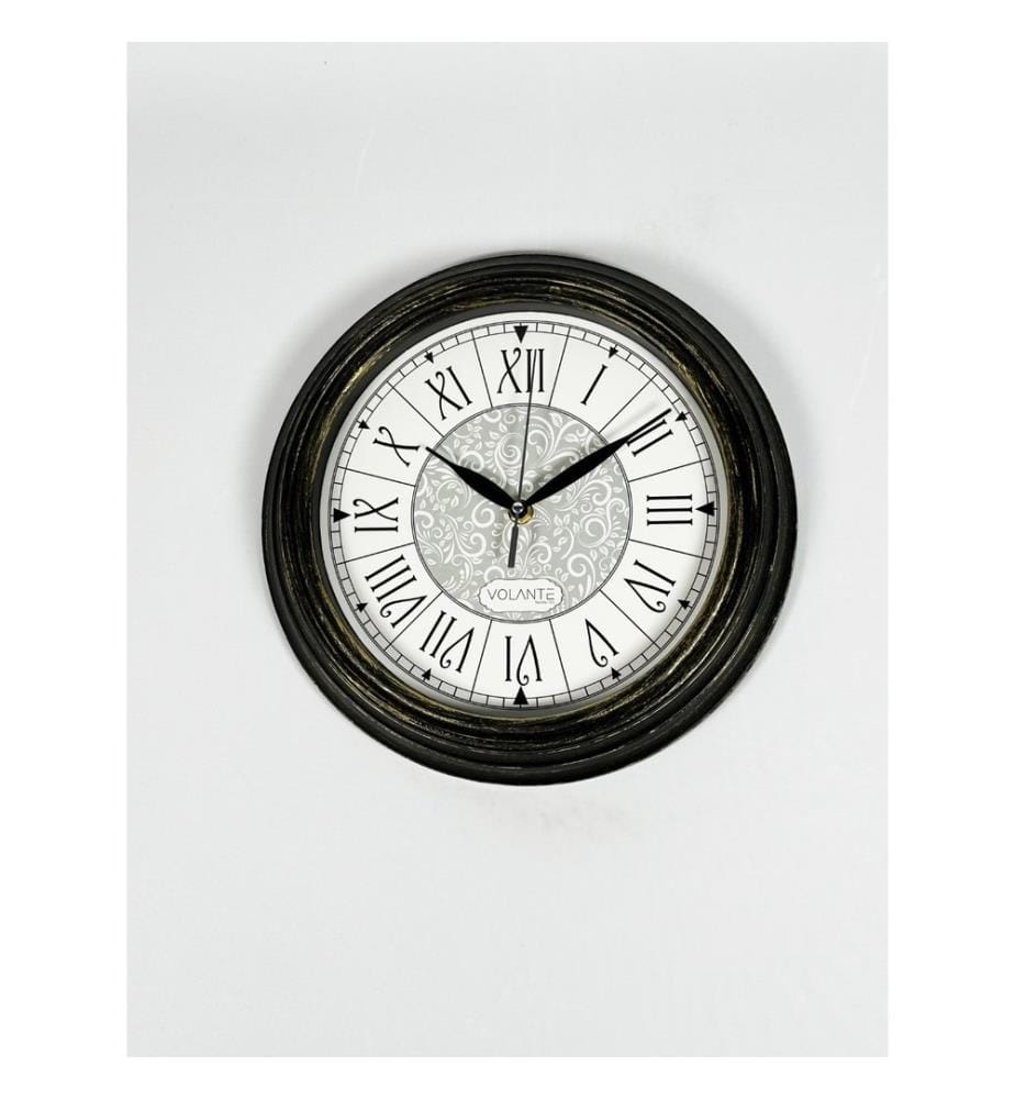Decorative Wall Clock, Gold, Black, 100% PLASTIC