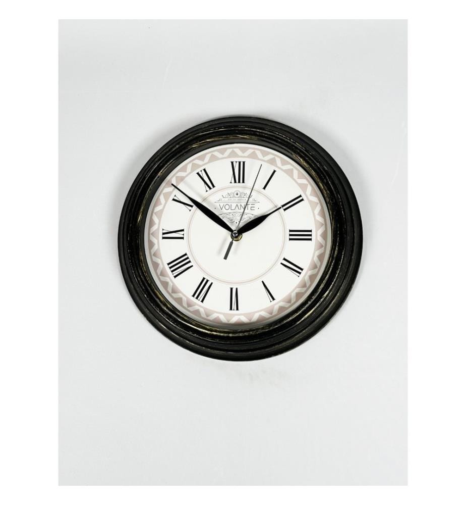 Decorative Wall Clock, Gold, Black, 100% PLASTIC