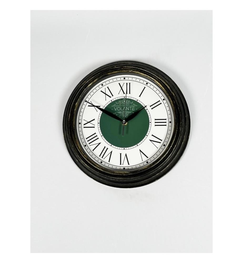 Decorative Wall Clock, Gold, Black, 100% PLASTIC