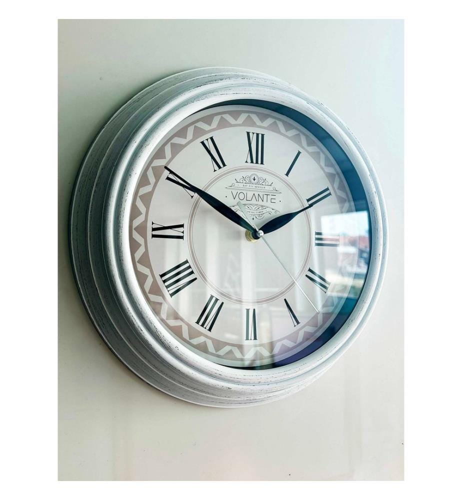 Decorative Wall Clock, Black, White, 100% PLASTIC