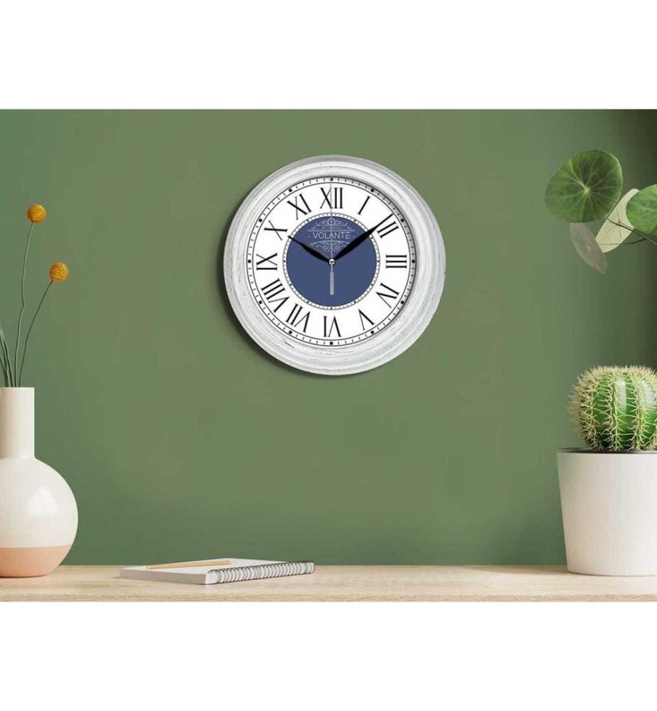Decorative Wall Clock, Black, White, 100% PLASTIC