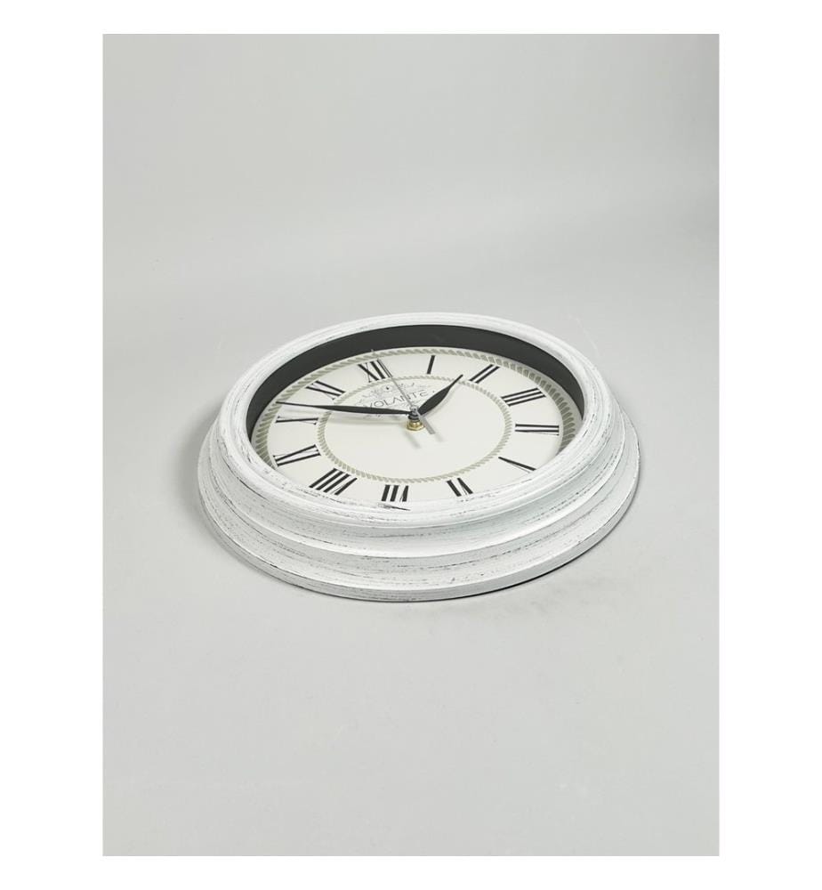 Decorative Wall Clock, Black, White, 100% PLASTIC
