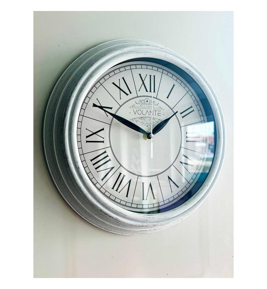 Decorative Wall Clock, Black, White, 100% PLASTIC