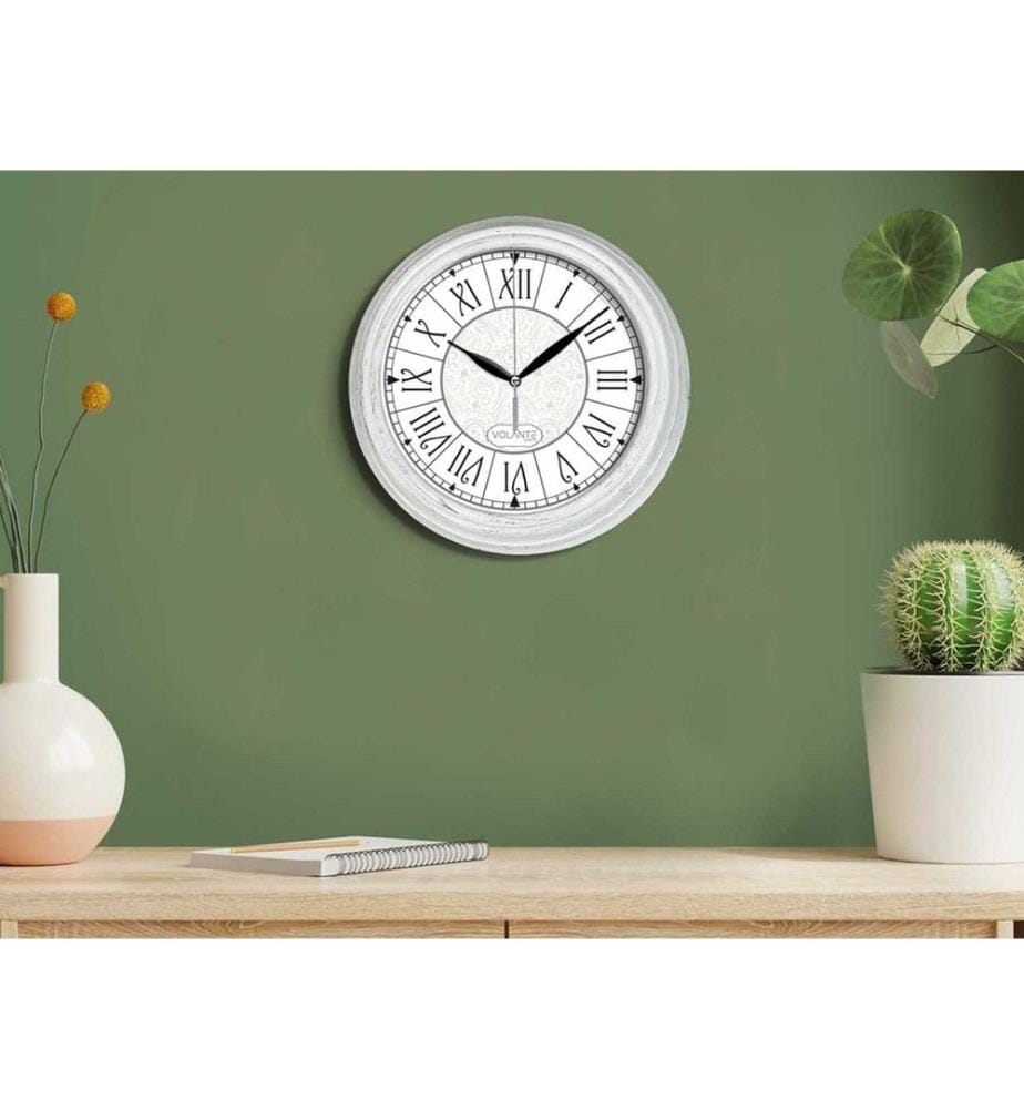 Decorative Wall Clock, Black, White, 100% PLASTIC