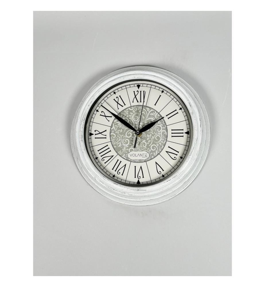 Decorative Wall Clock, Black, White, 100% PLASTIC