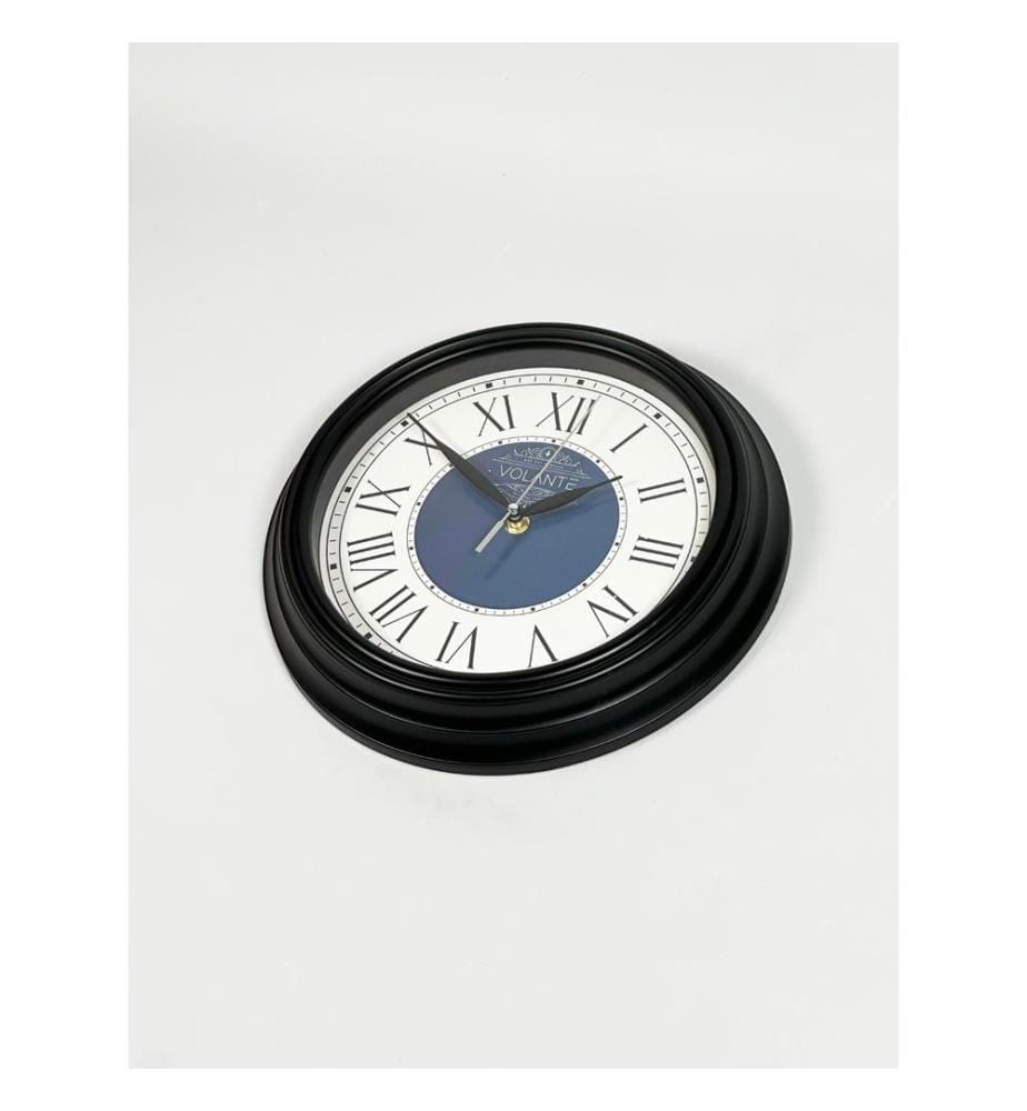 Decorative Wall Clock, Black, 100% PLASTIC