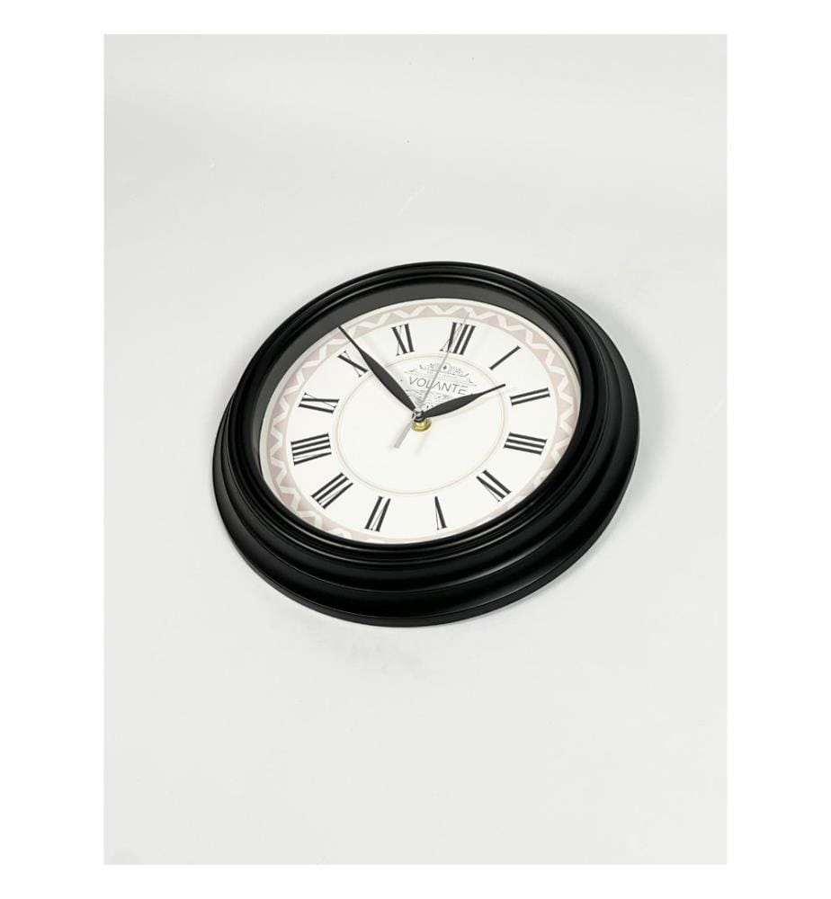Decorative Wall Clock, Black, 100% PLASTIC