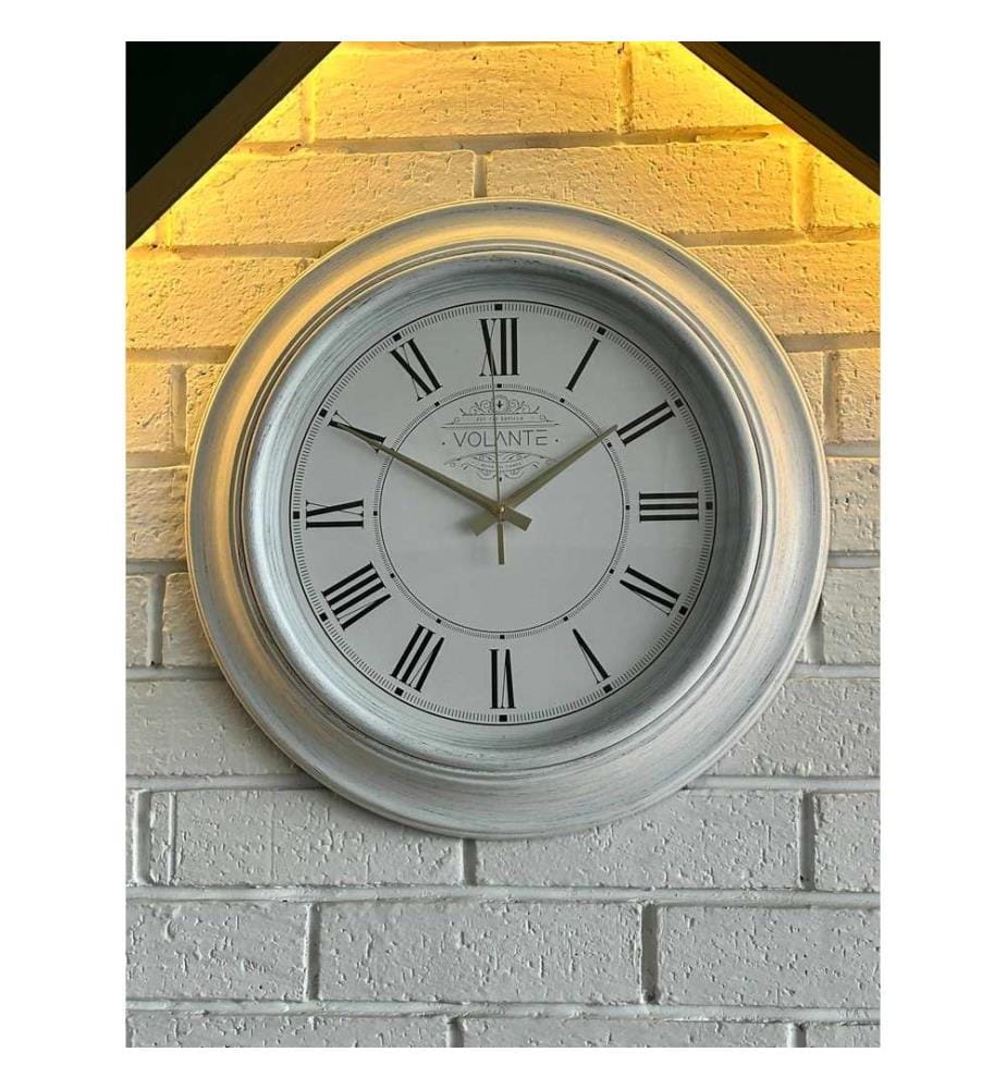 Decorative Wall Clock, Black, White, Gold, 100% PLASTIC