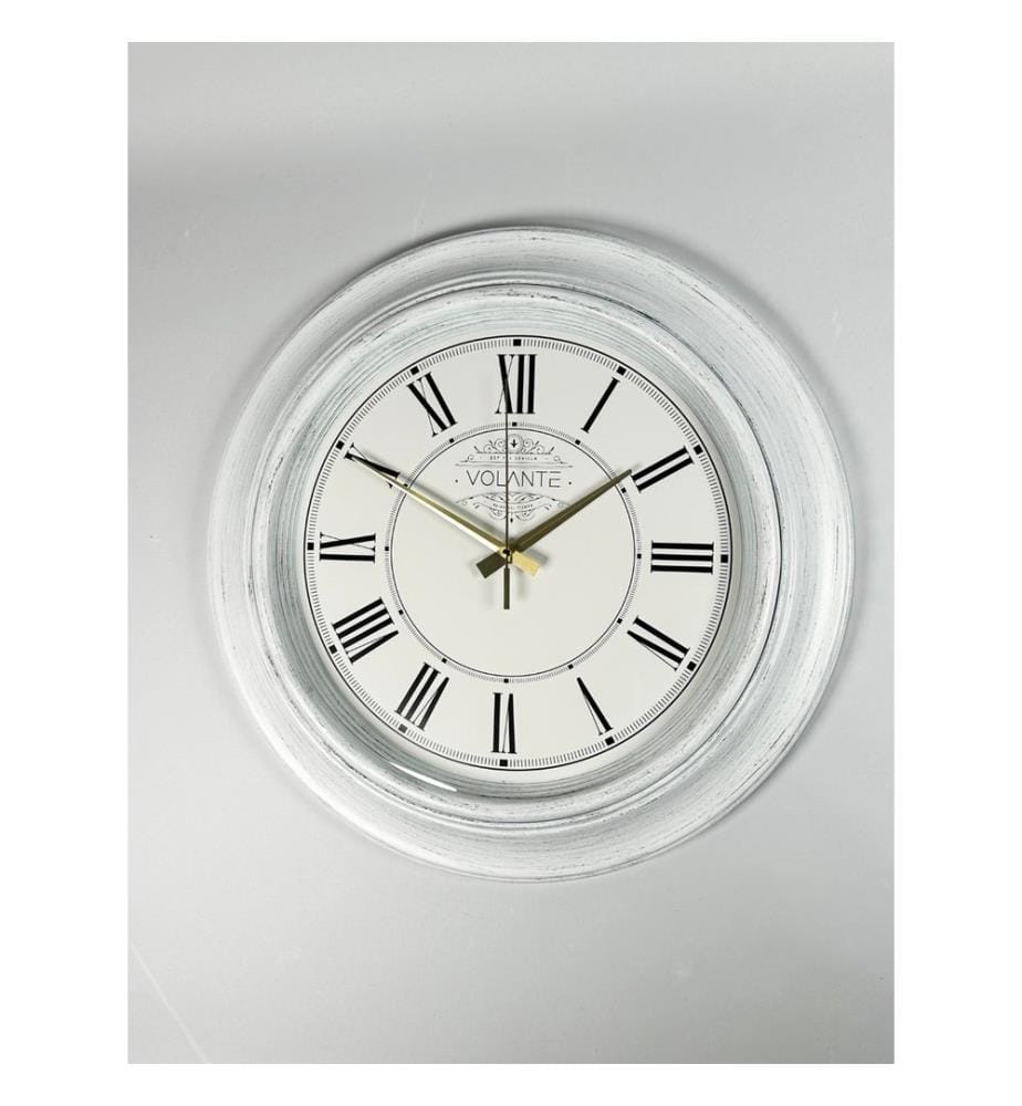 Decorative Wall Clock, Black, White, Gold, 100% PLASTIC