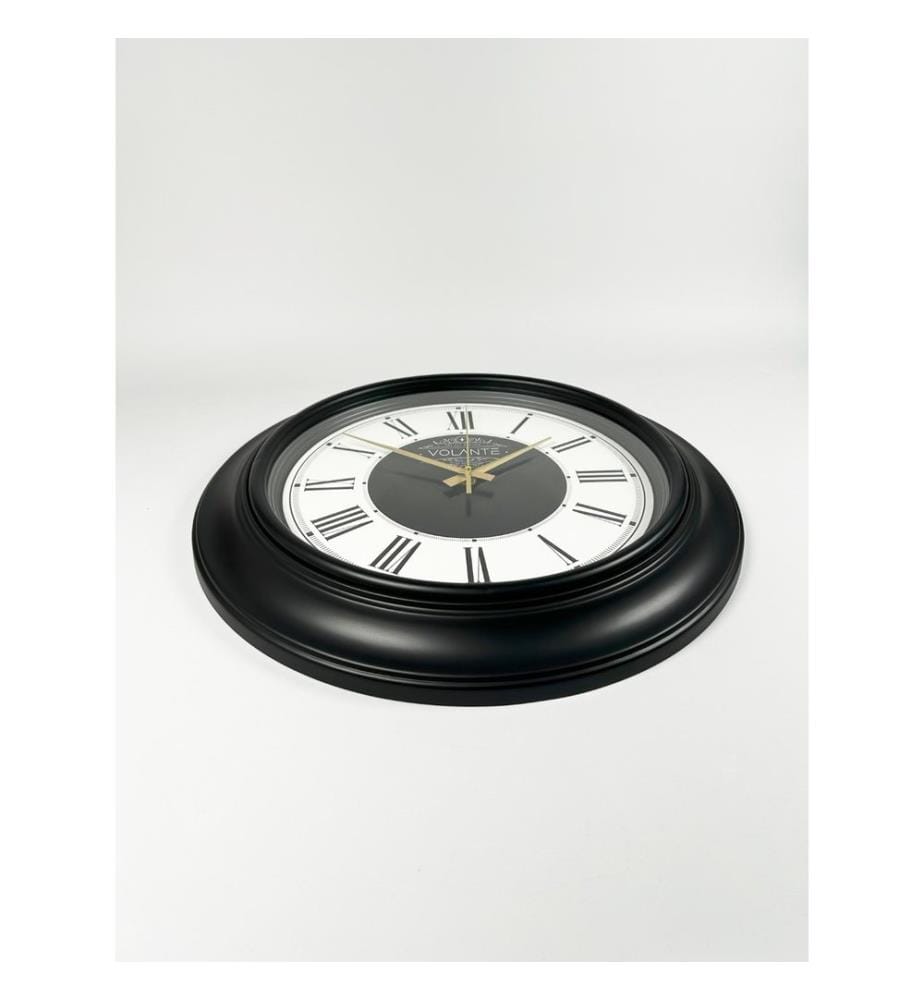 Decorative Wall Clock, Black, 100% PLASTIC