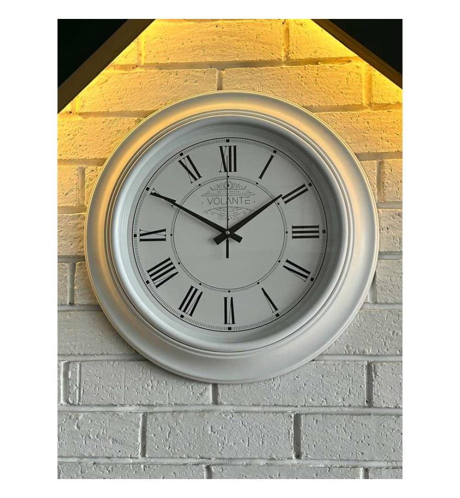 Decorative Wall Clock, White, Black, 100% PLASTIC