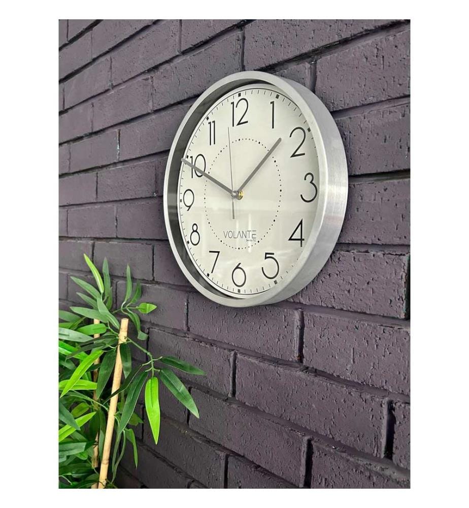 Decorative Wall Clock, Silver, 100% ALUMINIUM