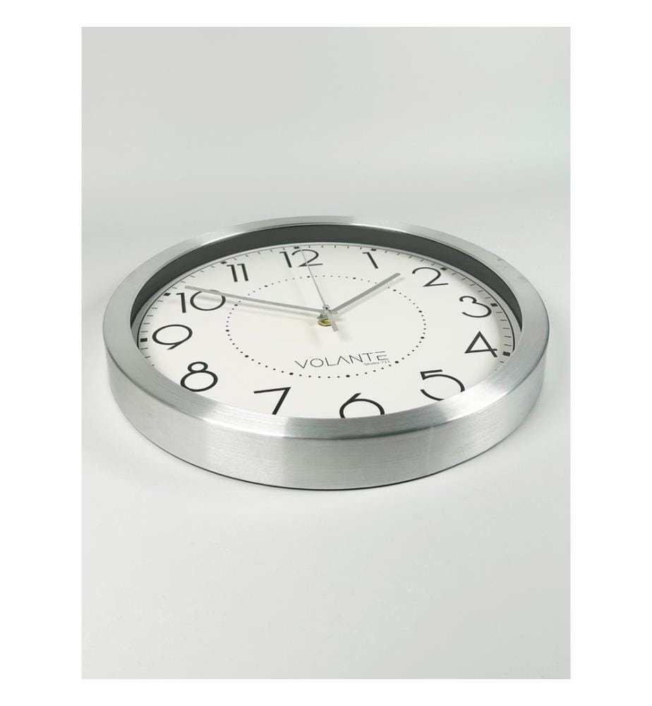 Decorative Wall Clock, Silver, 100% ALUMINIUM