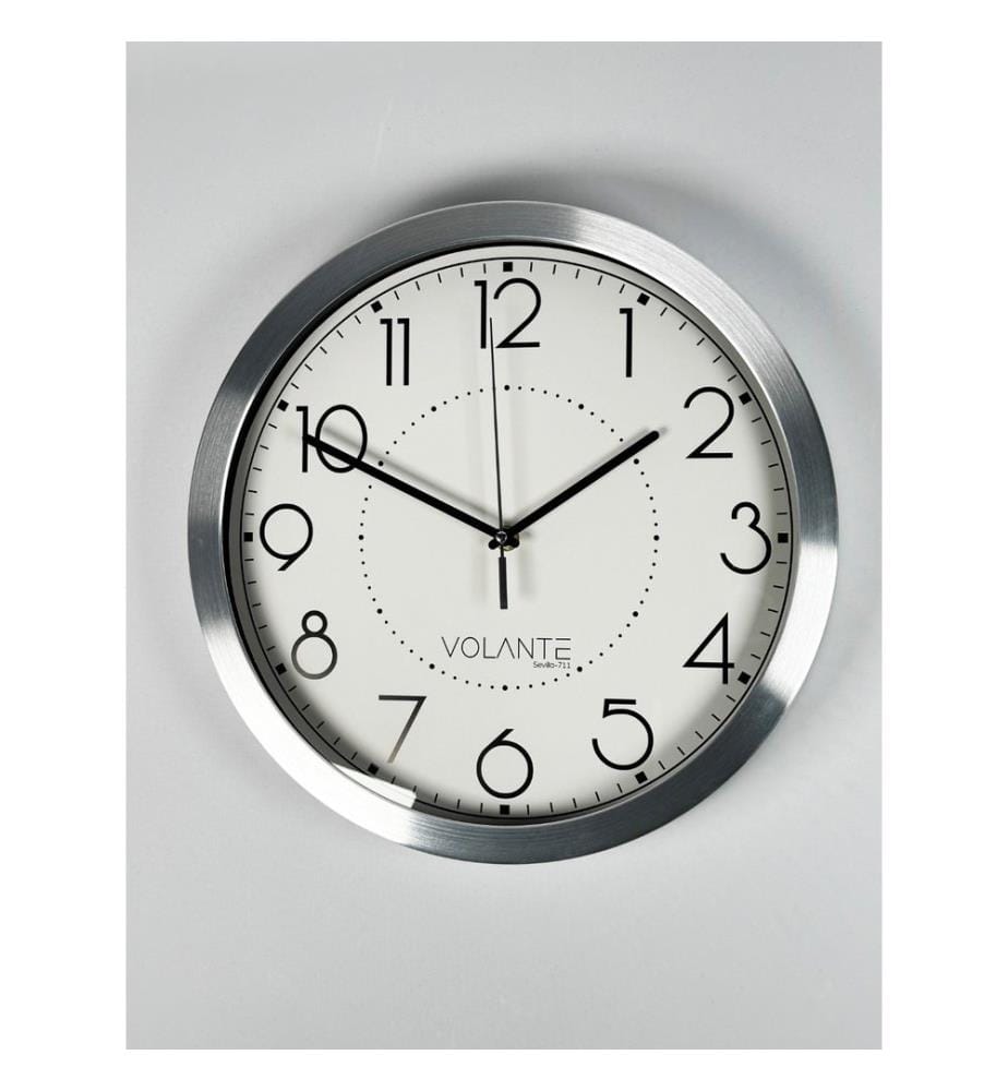 Decorative Wall Clock, Silver, 100% ALUMINIUM
